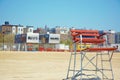 Life guard workplaces old and modern on the beach Royalty Free Stock Photo