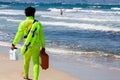 Life guards observing the sea