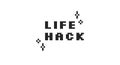 Life hack black pixel art social media slang word Royalty Free Stock Photo