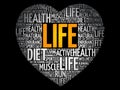 LIFE heart word cloud collage, fitness Royalty Free Stock Photo