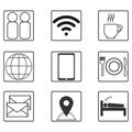 Life icons set in flat black and white.