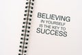 Life inspirational and motivation quotes - Believing in yourself is the key to success Royalty Free Stock Photo