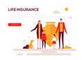 Life insurance - colorful flat design style web banner