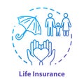 Life insurance concept icon. Parent healthcare investment for child. Personal mortgage. People support. Family security Royalty Free Stock Photo