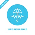 life insurance icon vector from healthy life collection. Thin line life insurance outline icon vector illustration. Linear symbol