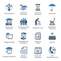 Life Insurance Icons - Blue Series Royalty Free Stock Photo