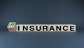 Life insurance or no insurance. The cubes form the words Life insurance or no Royalty Free Stock Photo