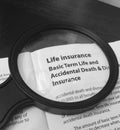 Life Insurance Policy Breakdown in Black and White