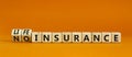 Life insurance symbol. Turned wooden cubes and changed concept words No insurance to Life insurance. Beautiful orange table orange