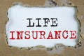 Life insurance text inscription. Health secure service