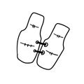 Life Jacket doodle style sketch hand drawn vector Royalty Free Stock Photo