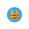 Life jacket icon, flat vector