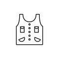 Life jacket linear icon. Boating life vest. Contour symbol. Vector isolated outline drawing. Editable stroke