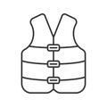 Life jacket linear icon