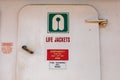 Life Jacket room on a ferryboat