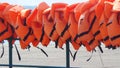 Life jackets - harbour Royalty Free Stock Photo