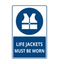 Life Jackets must be Worn sign