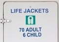 Life Jackets Sign on Closet Door Royalty Free Stock Photo