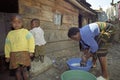 Daily life in Kenyan slum of a poor family Royalty Free Stock Photo