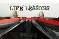 Life Lessons are shown using the text on typewriter Royalty Free Stock Photo