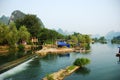 Daily life Li river in Guilin Yangshou China Royalty Free Stock Photo