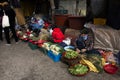 Life lifestyle of hawker stall traditional korean people sale fruits and vegetable on street bazaar market for korean people