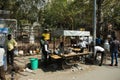 Life and lifestyle of Indian person and foreigners people at beside road of rural countryside in morning time at New Delhi, India