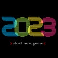 Life is like a computer game. 2023 - Start new game, t-shirt design template. Transition to a new level. Print for t shirt in the