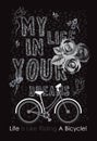 Life is like riding a bicycle vector t-shirts design