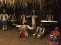 Life like wax sculpture of folk dancers from Punjab