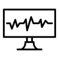 Life line monitor icon, outline style