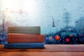 Life and Living Positive concept, Reading Book in Rainy Day Royalty Free Stock Photo