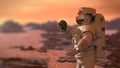 Life on planet Mars, astronaut discovers bacterial life on the surface of a rock