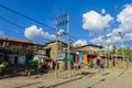 Daily life of poor people in African small town