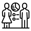 Life population icon outline vector. Graph increase