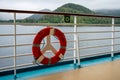 Life preserver on the Serenade of the Seas cruise ship near Sitka Royalty Free Stock Photo