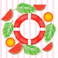 Summer sticker with life preserver Royalty Free Stock Photo