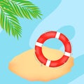 Summer sticker with life preserver Royalty Free Stock Photo