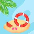 Summer sticker with life preserver Royalty Free Stock Photo