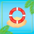 Summer sticker with life preserver Royalty Free Stock Photo