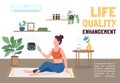 Life quality enhancement banner flat vector template