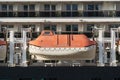 Life raft, boat on a cruise ship