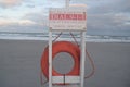 Emergency life raft at Cocoa Beach, Florida