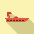 Life rescue boat icon flat vector. Sea lifeboat