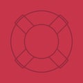 Life ring color linear icon