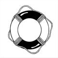 Life ring, hand drawn isolated vector illustration Royalty Free Stock Photo