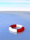 Life ring in ocean Royalty Free Stock Photo