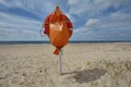 Emergency post on the beach in Nymindegab Strand, Denmark