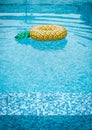 Life ring pineapple In the pool summer Royalty Free Stock Photo