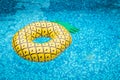 Life ring pineapple In the pool summer Royalty Free Stock Photo